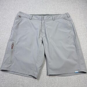 Simms Solarflex Cargo Shorts Mens 40 Gray Microfiber Flat Front 11 Inseam